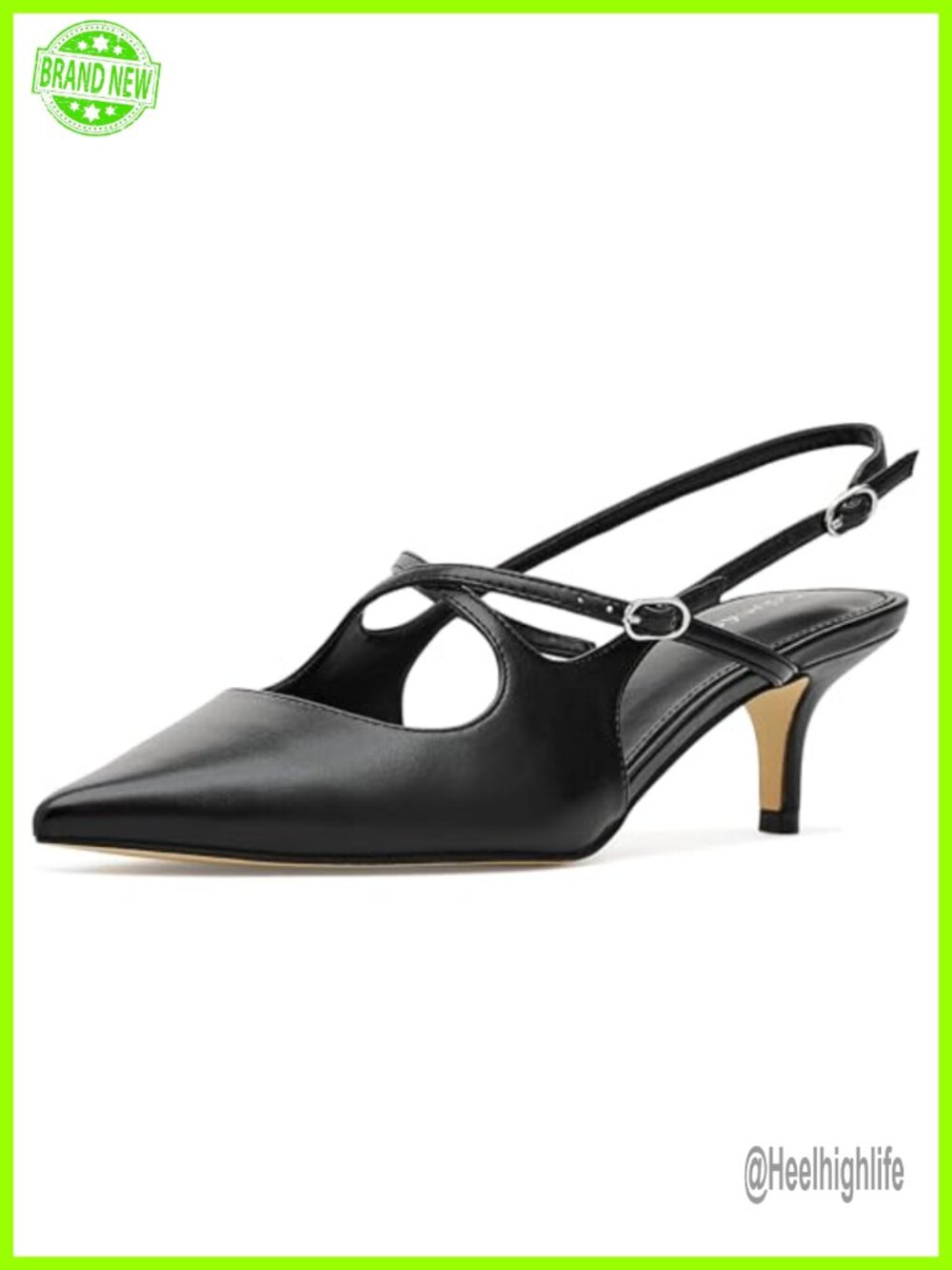 Calvin Klein Vierra Faux Leather Kitten Heel Pointy Toe Dress Pumps